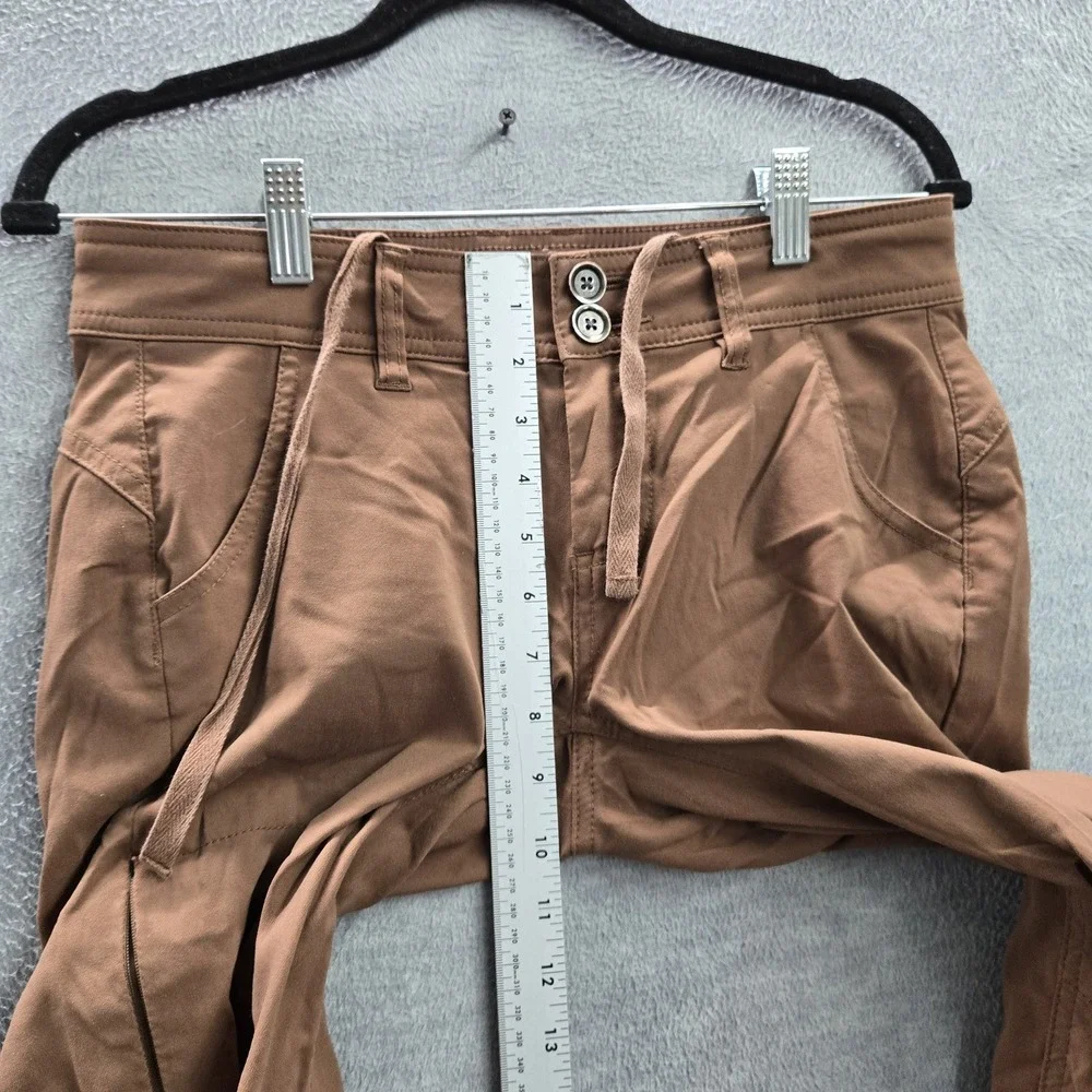 Prana Women‎ Pants 2 Brown Chino Elastane Nylon Drawstring 28